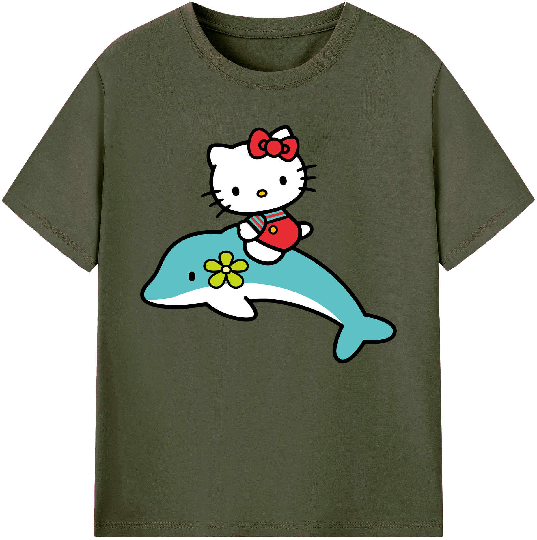 （画像用） Hello Kitty ハローキティ 綿100％ メンズ半袖Tシャツ｜肌触りやわらか＆通気性